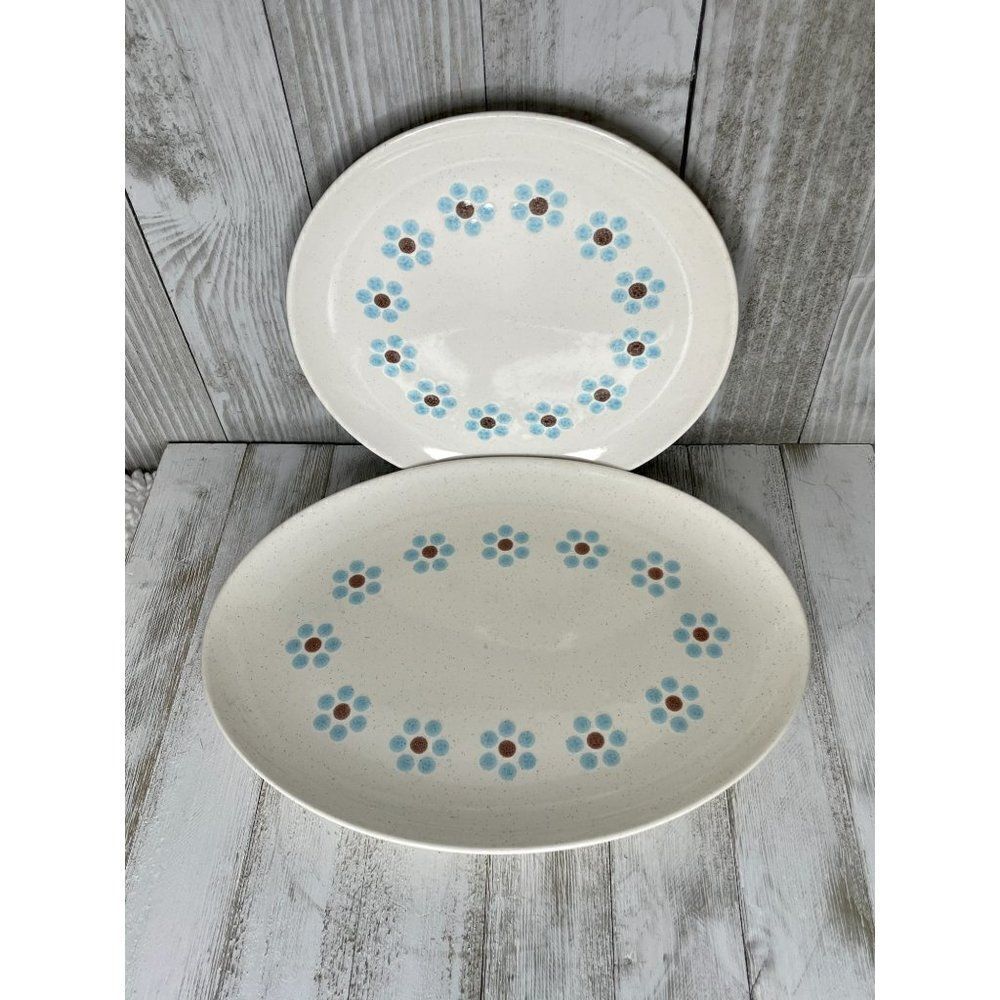 Vintage Taylor, Smith & Taylor Co. Scandia Arctic Night Platter and Plate